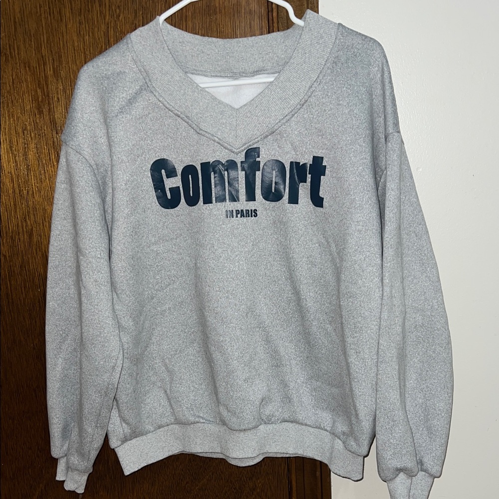 Women's Gray Crew Neck Sweater